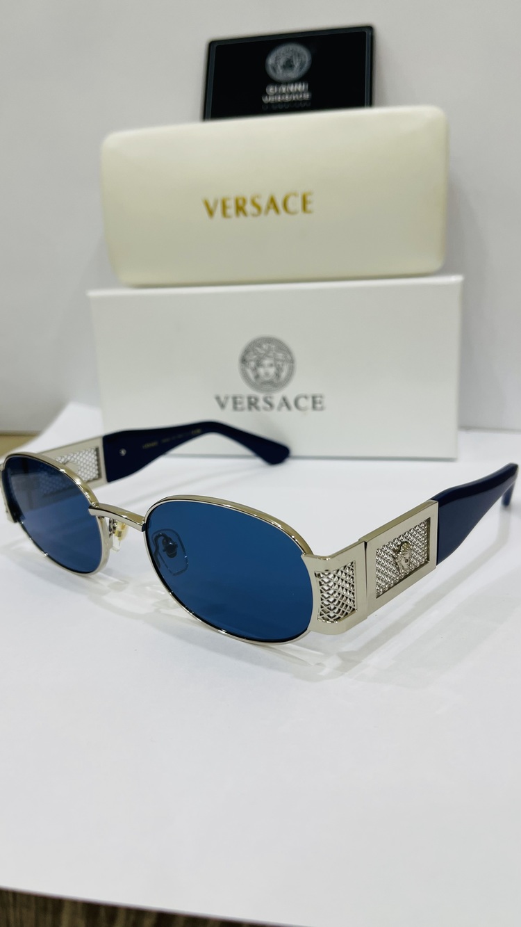 VERSACE MAVİ ÇERÇEVE MAVİ ŞEFFAF CAM