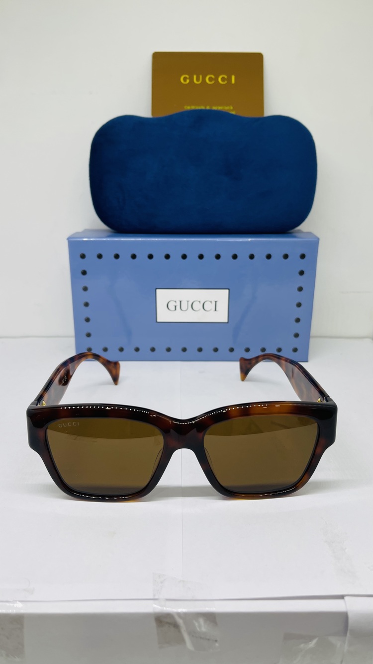 GUCCİ LEOPAR ÇERÇEVE KAHVE ŞEFFAF CAM