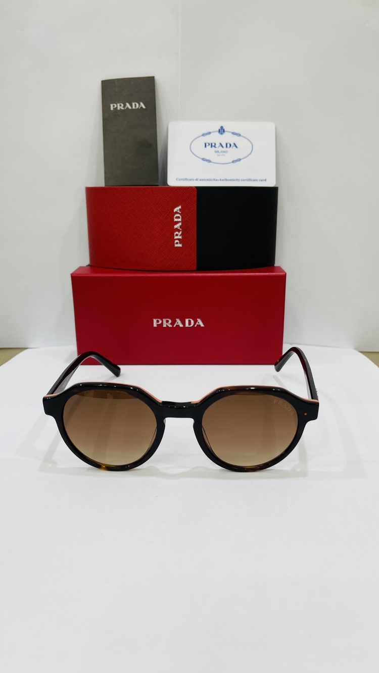 PRADA SİYAH ÇERÇEVE KAHVE ŞEFFAF CAM