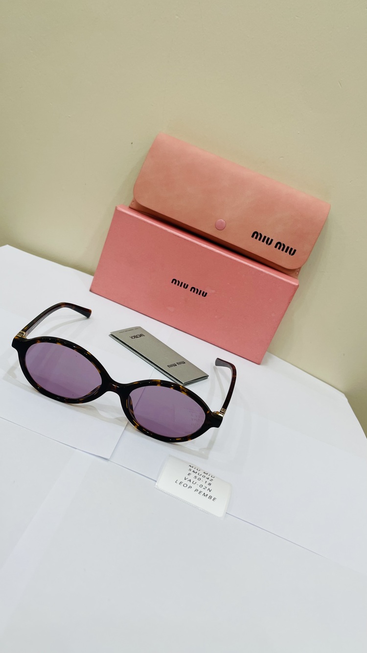 MIU LEOPAR ÇERÇEVE LİLA ŞEFFAF CAM