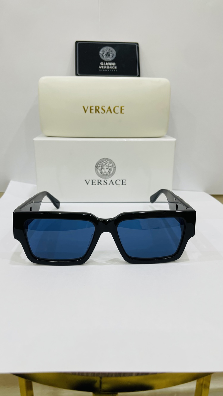 VERSACE SİYAH ÇERÇEVE MAVİ ŞEFFAF CAM