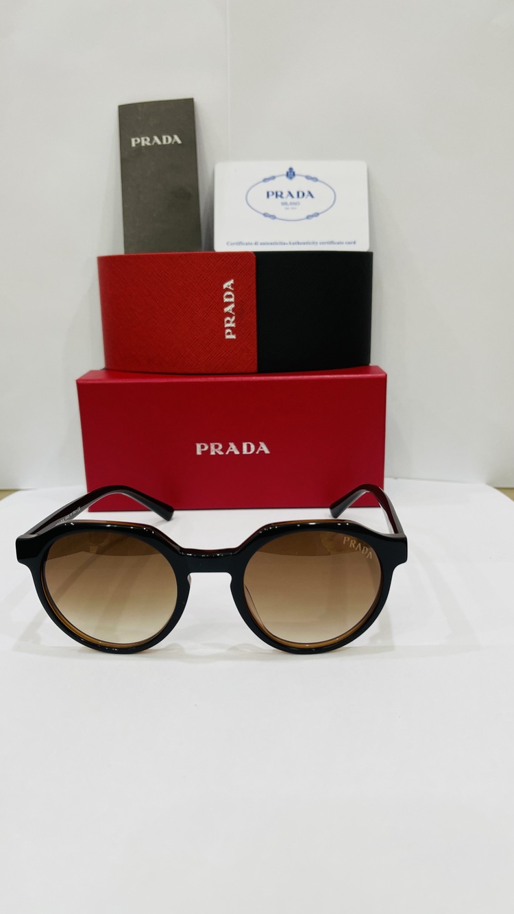 PRADA SİYAH ÇERÇEVE KAHVE ŞEFFAF CAM