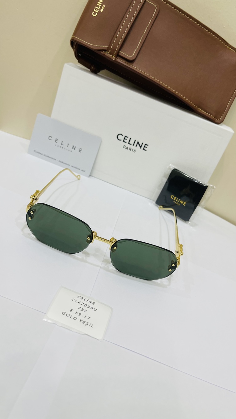 CELİNE GOLD ÇERÇEVE YEŞİL ŞEFFAF CAM