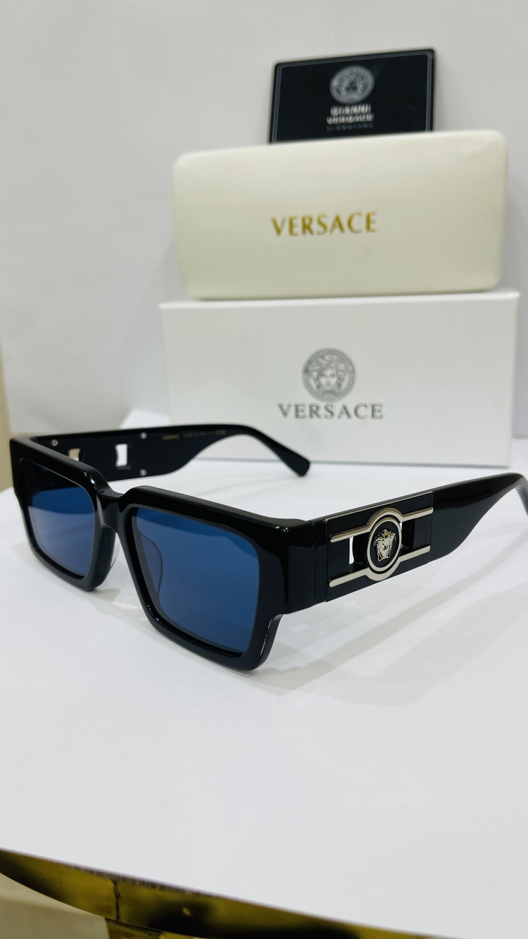 VERSACE SİYAH ÇERÇEVE MAVİ ŞEFFAF CAM