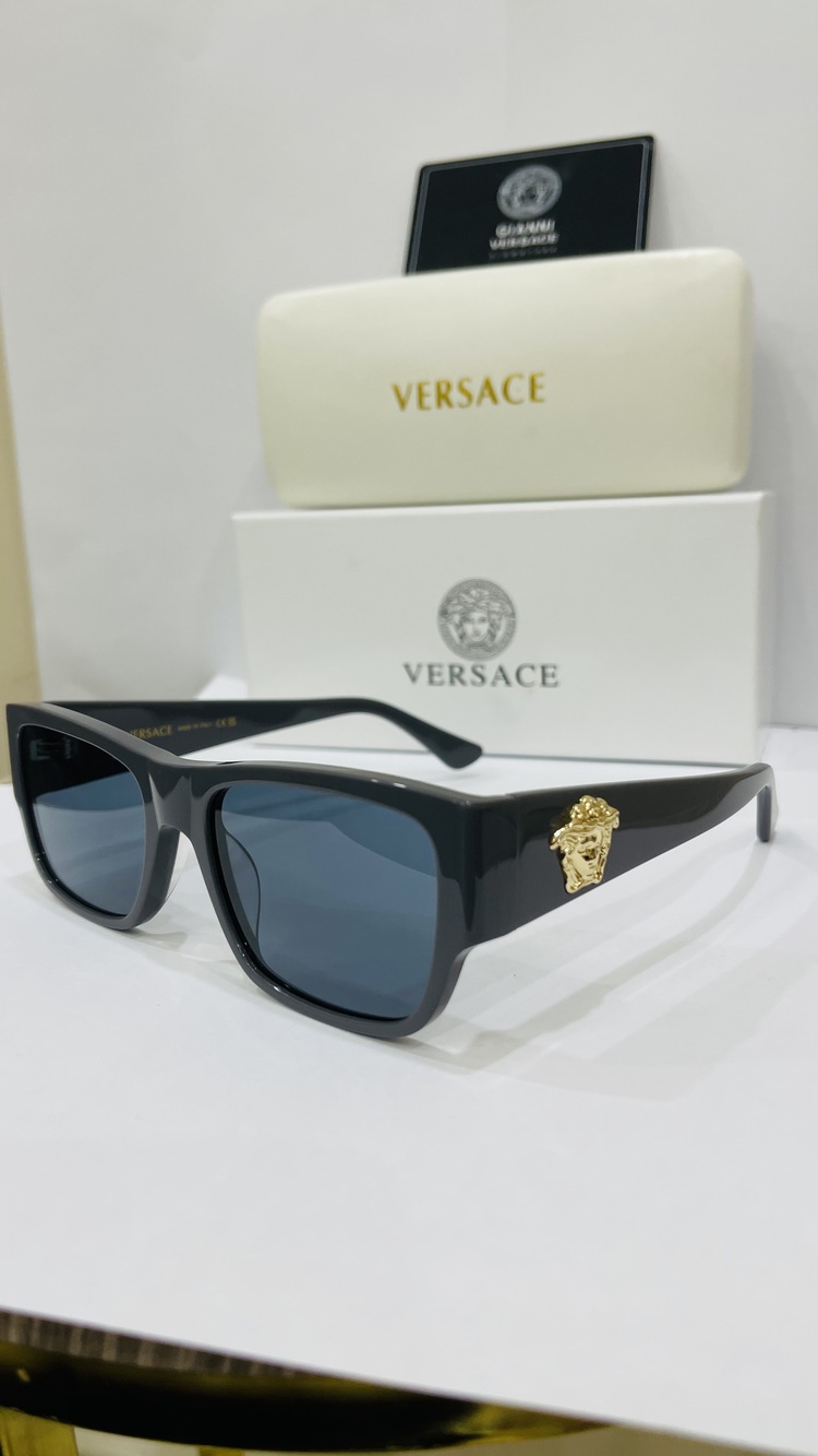 VERSACE SİYAH ÇERÇEVE MAVİ ŞEFFAF CAM