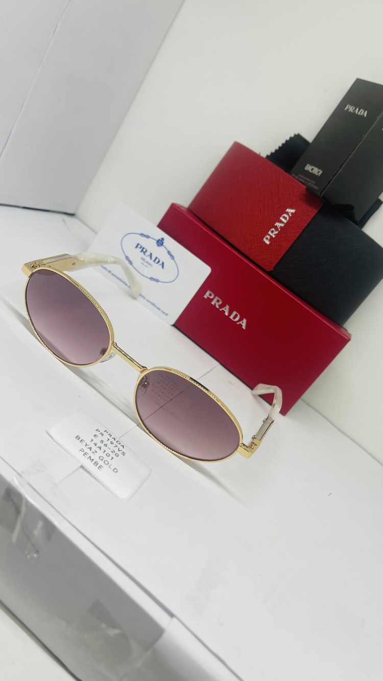 PRADA GOLD ÇERÇEVE PUDRA ŞEFFAF CAM