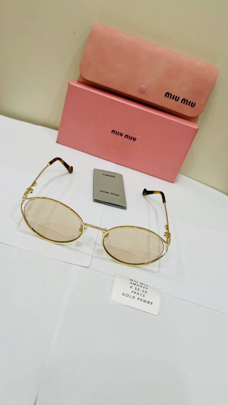 MIU GOLD ÇERÇEVE SARI ŞEFFAF CAM