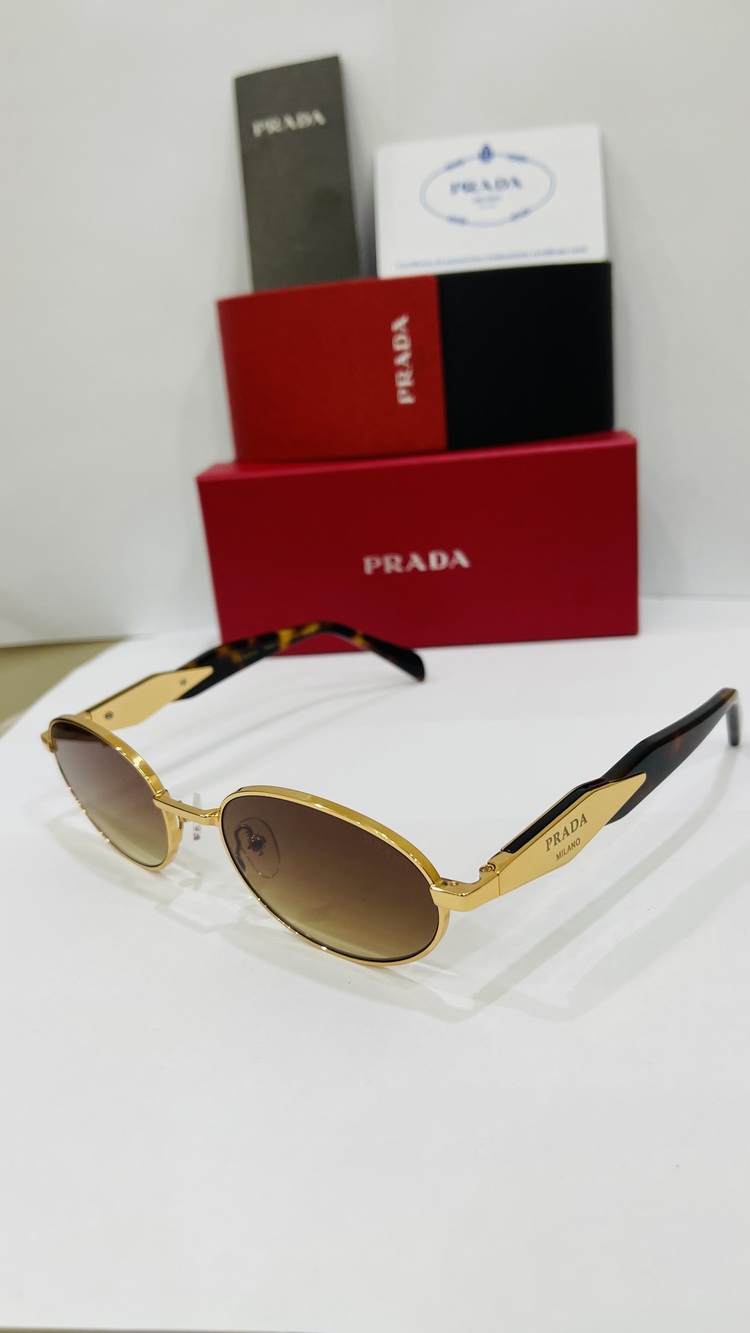 PRADA GOLD ÇERÇEVE KAHVE ŞEFFAF CAM