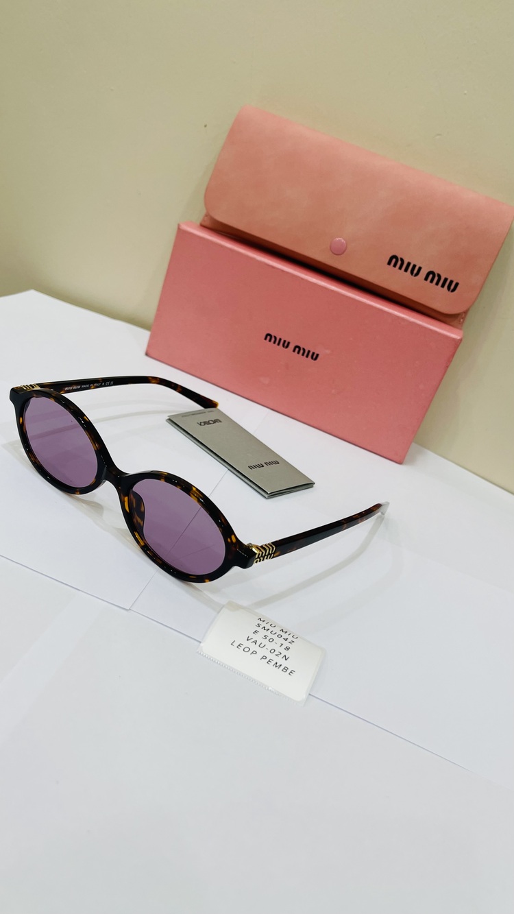 MIU LEOPAR ÇERÇEVE LİLA ŞEFFAF CAM