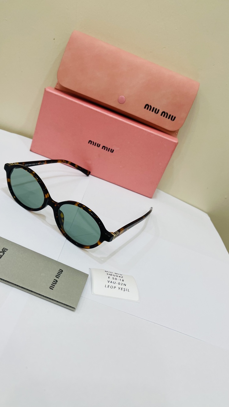 MIU LEOPAR ÇERÇEVE YEŞİL ŞEFFAF CAM