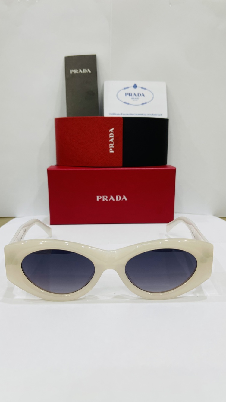 PRADA BEYAZ ÇERÇEVE SİYAH ŞEFFAF CAM