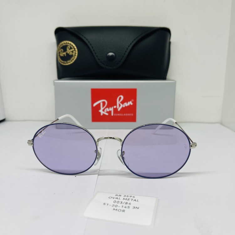 RAYBAN RB-3594 GÜMÜŞ ÇERÇEVE MOR ŞEFFAF CAM