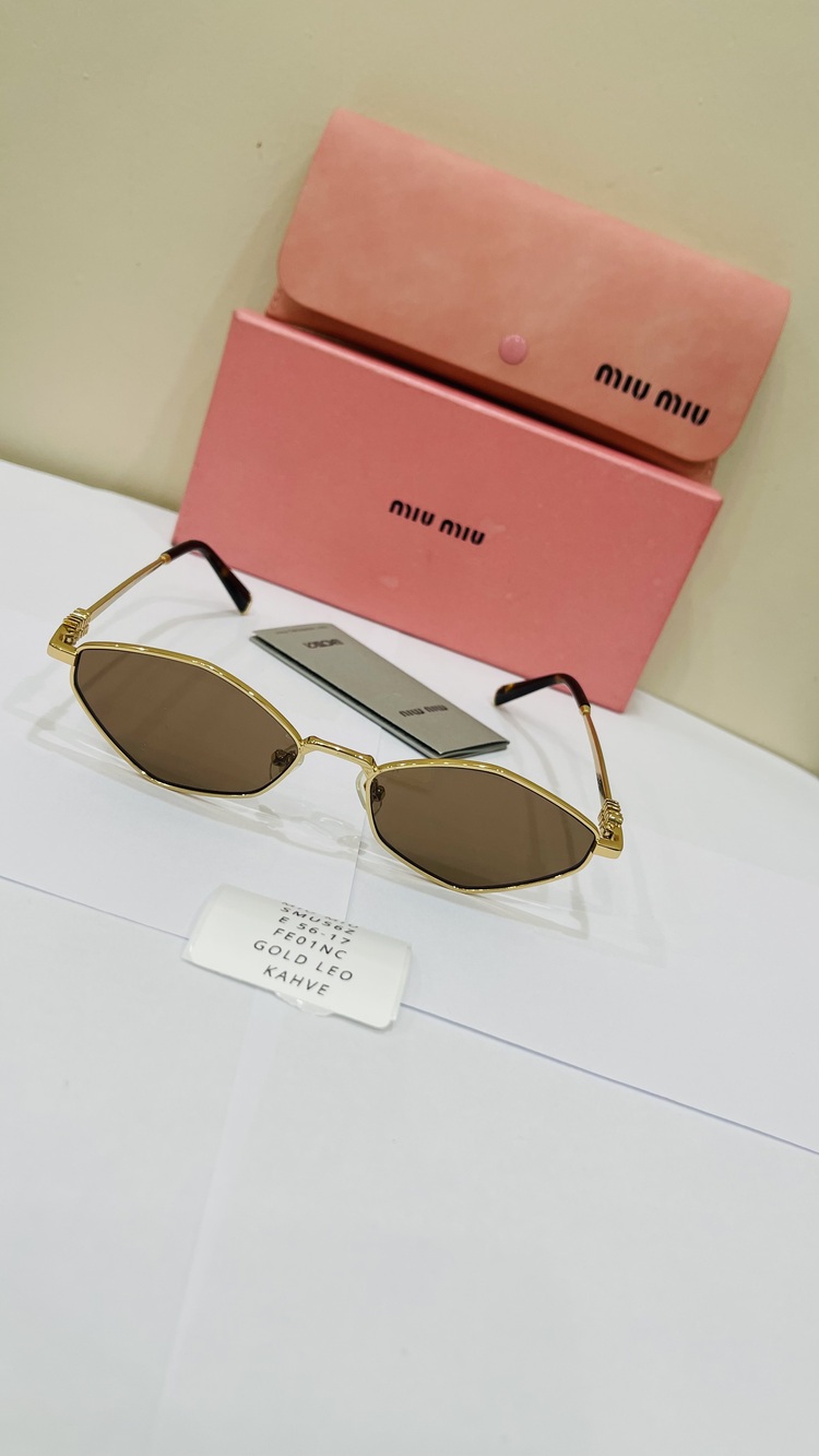 MIU GOLD ÇERÇEVE KAHVE ŞEFFAF CAM