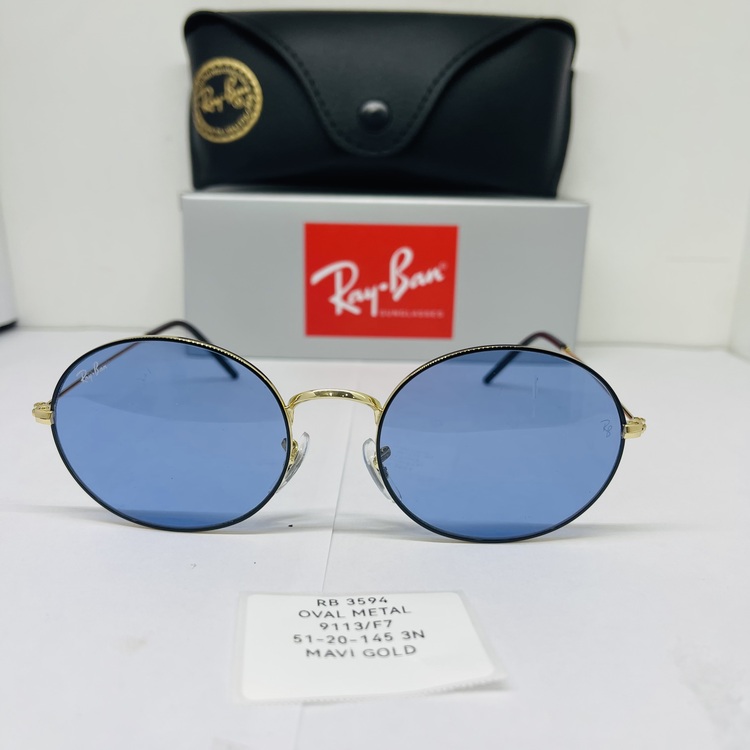 RAYBAN RB-3594 GOLD ÇERÇEVE MAVİ ŞEFFAF CAM