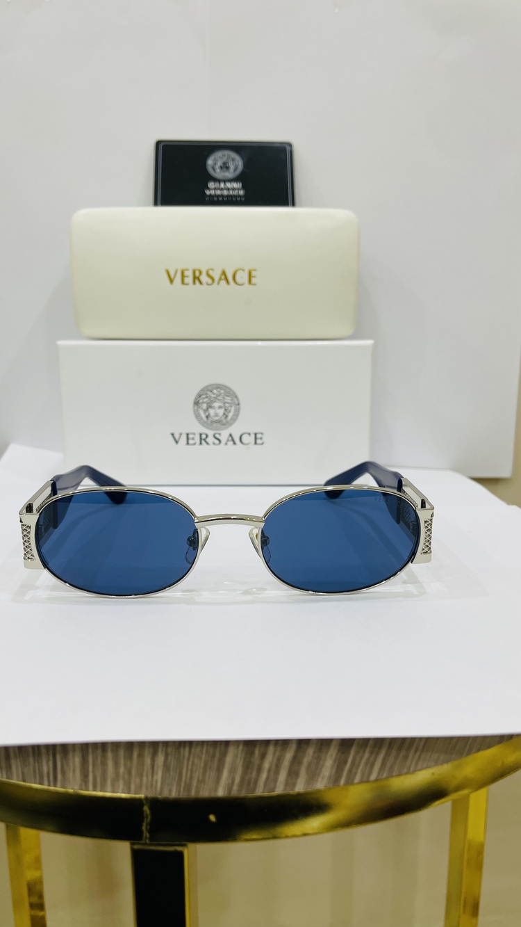 VERSACE MAVİ ÇERÇEVE MAVİ ŞEFFAF CAM