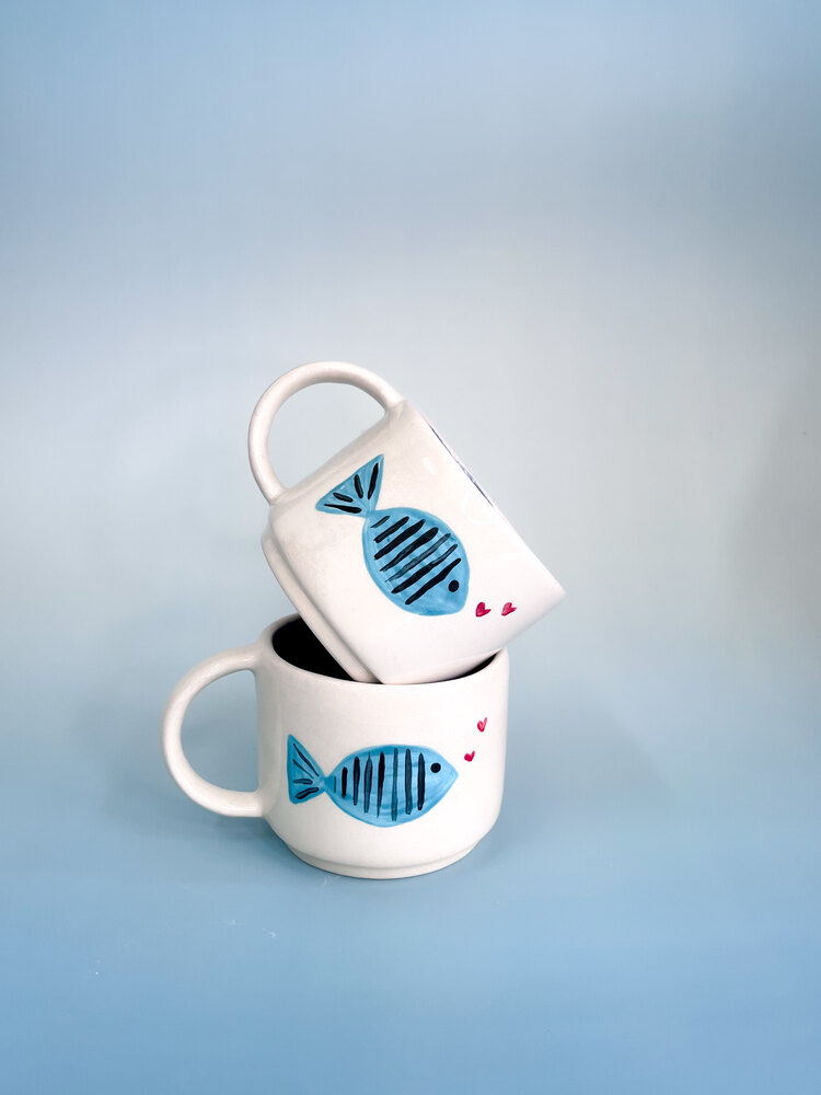 Blue Fish Mug 