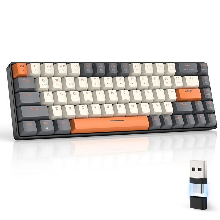 K68 Kablosuz Mekanik Klavye | 68 Tuş | Bluetooth 5.0 + 2.4GHz | Hot-Swap Kırmızı Switch