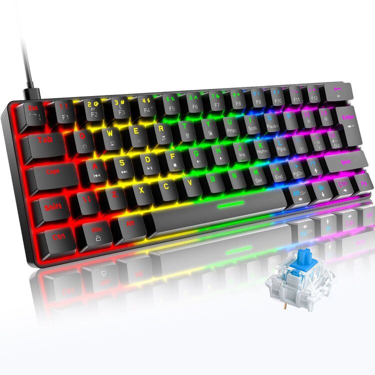 T60 Mekanik Klavye SİYAH Kablolu Gaming Oyuncu Klavyesi (Blue Switch)