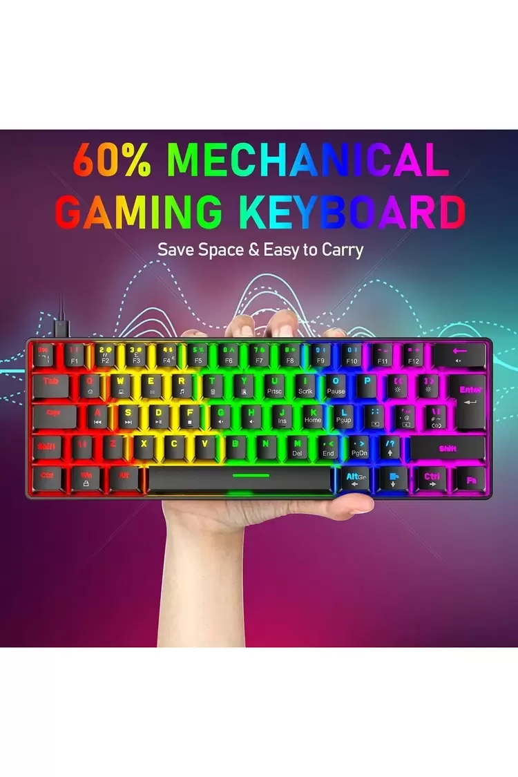 T60 Mekanik Klavye SİYAH Kablolu Gaming Oyuncu Klavyesi (Blue Switch)