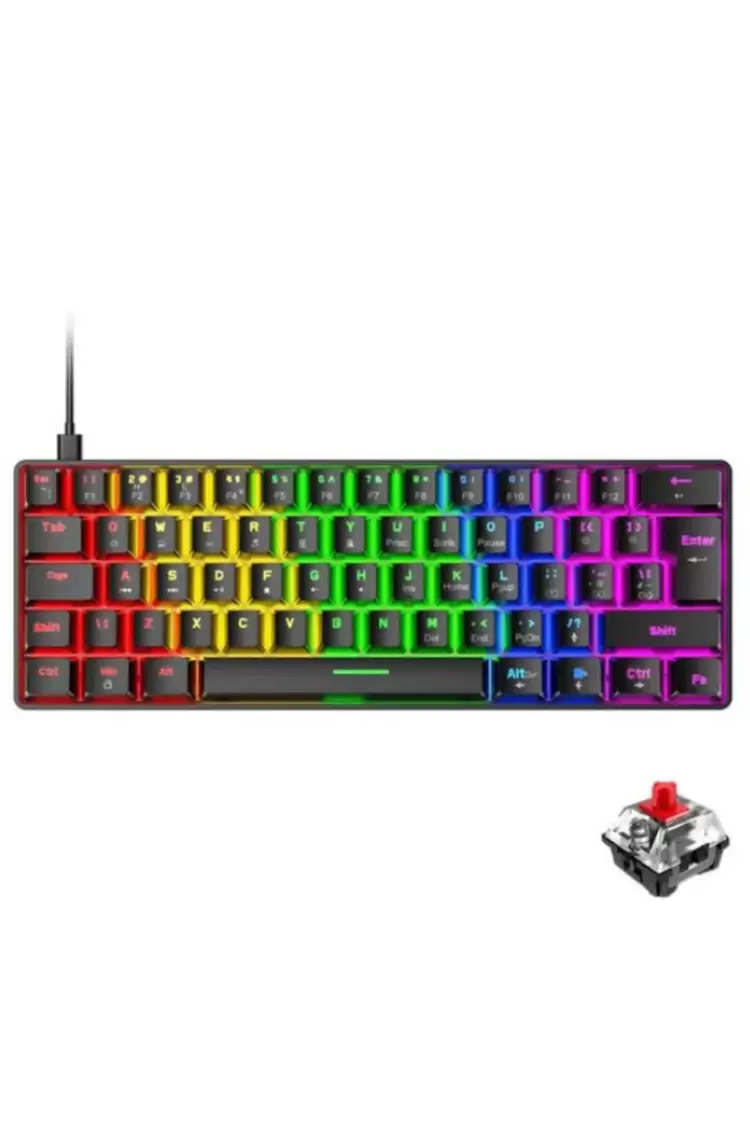 T60 Mekanik Klavye SİYAH Kablolu Gaming Oyuncu Klavyesi ( Red Switch)