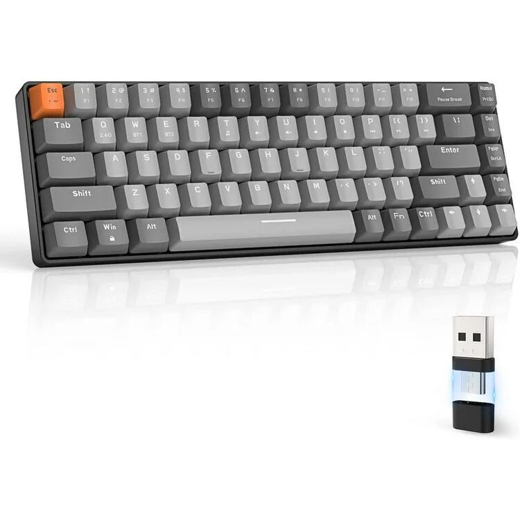 K68 Kablosuz Mekanik Klavye | 68 Tuş | Bluetooth 5.0 + 2.4GHz | Hot-Swap Kırmızı Switch
