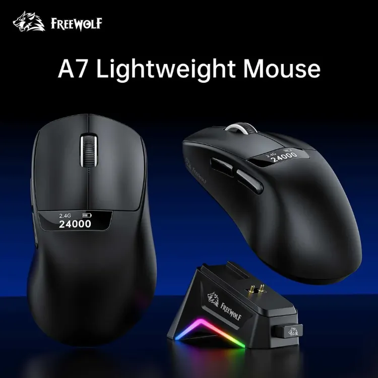 Freewolf A7 Kablosuz Dijtal Ekranlı Oyuncu Mouse