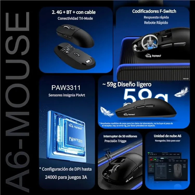 Freewolf A6 Kablosuz Oyuncu Mouse