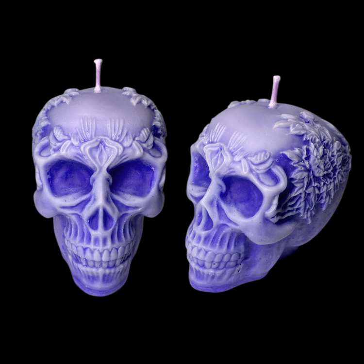 Floral Skull 1 - El Yapımı Mum