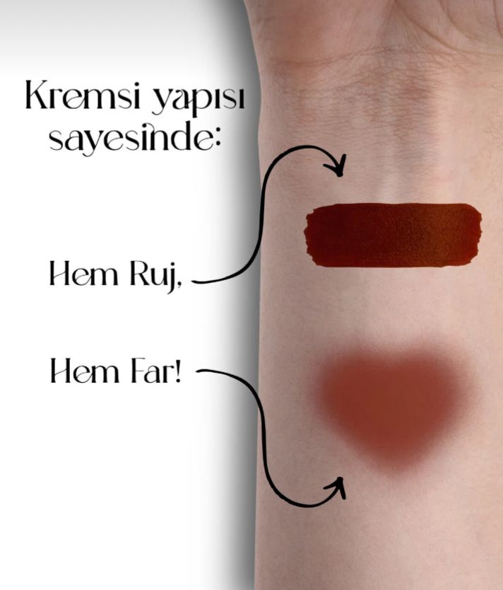 CarnelianDuo Kızıl Kahverengi (Kiremit) Likit Mat Ruj & Far 6ml