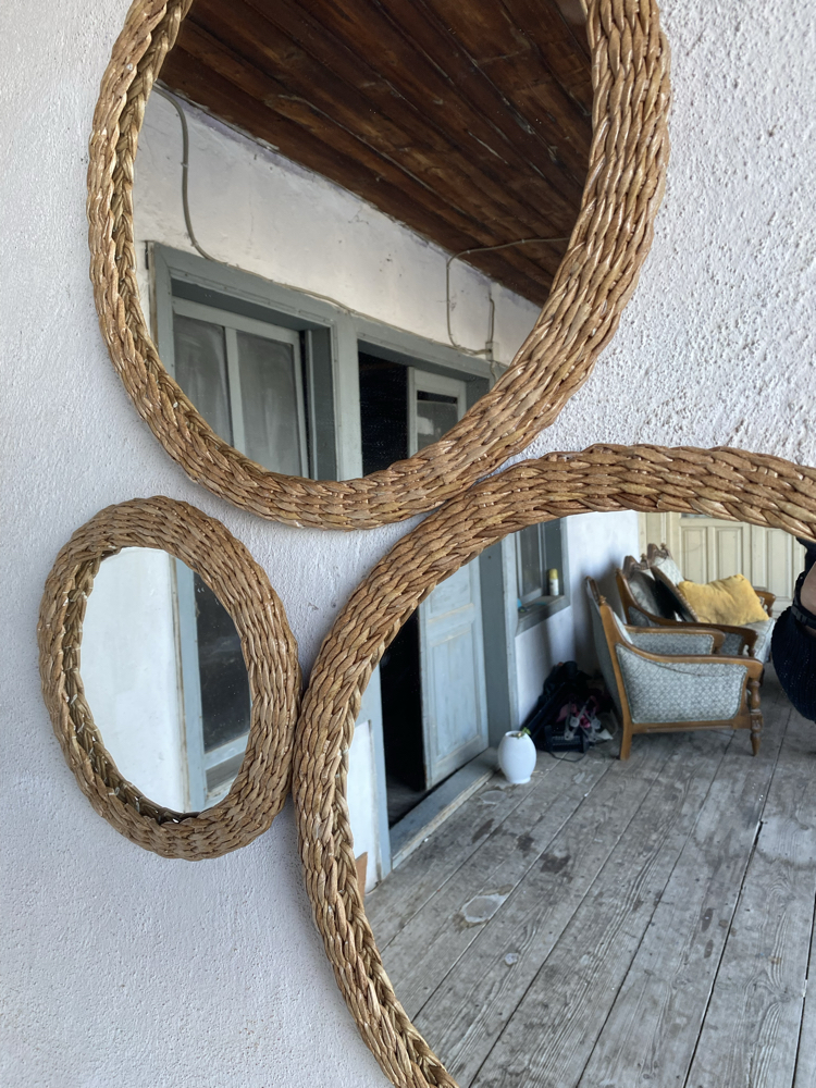 Rattan Örme 3’ lü Ayna Seti