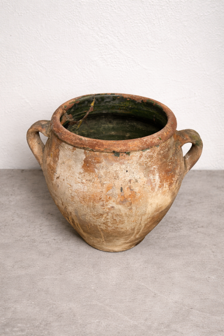 Antik Görünümlü El Yapımı Terracotta Amfora |Otantik Akdeniz Dekoru | Toprak Küp