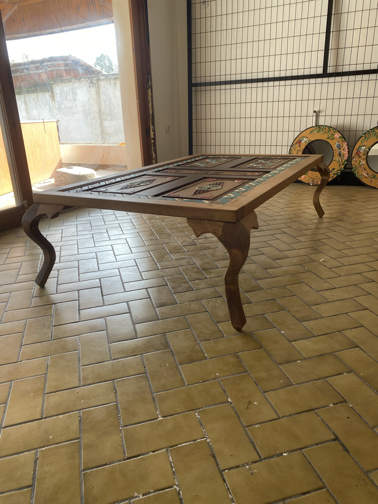 Ahşap Oyma Lükens Ayak Orta Sehpa