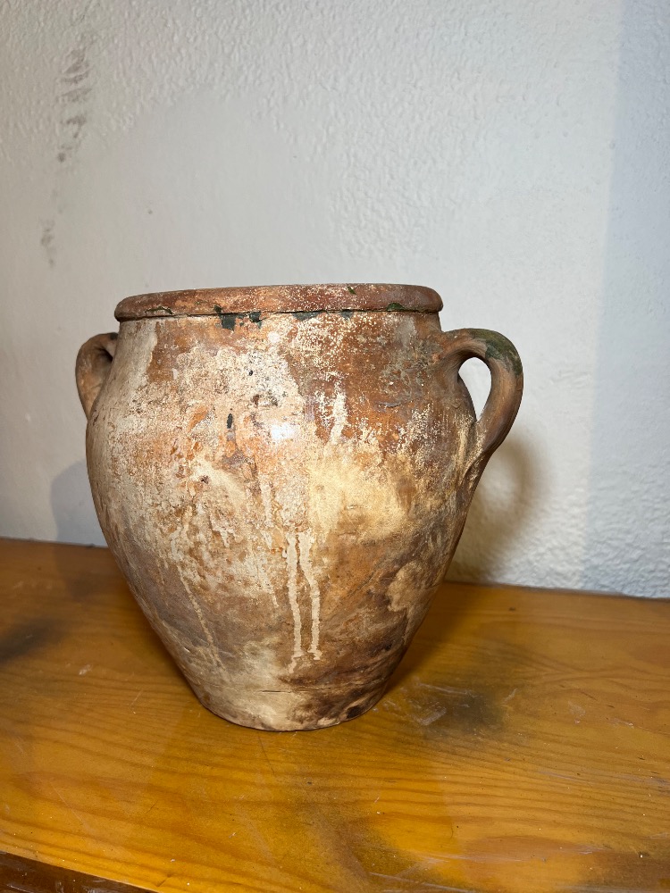 Antik Görünümlü El Yapımı Terracotta Amfora |Otantik Akdeniz Dekoru | Toprak Küp