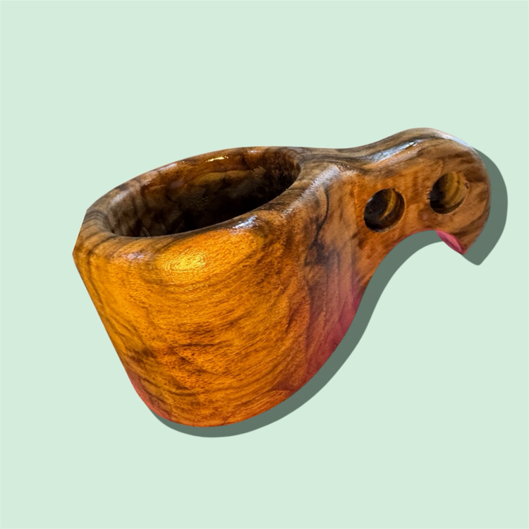 Ahşap El oyması klasik KUKSA bardak 