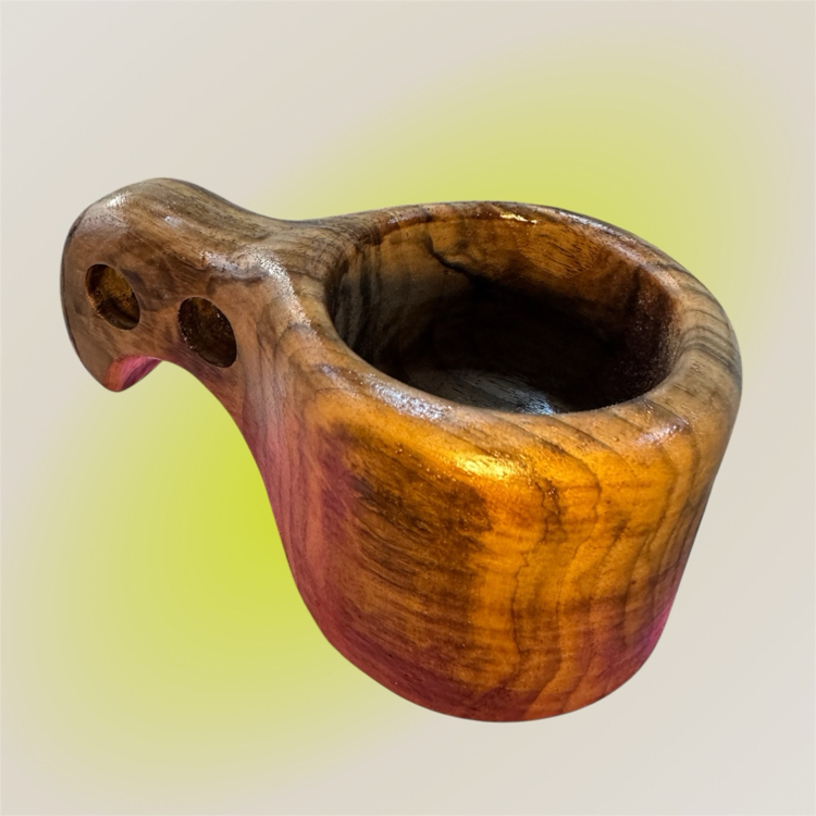Ahşap El oyması klasik KUKSA bardak 