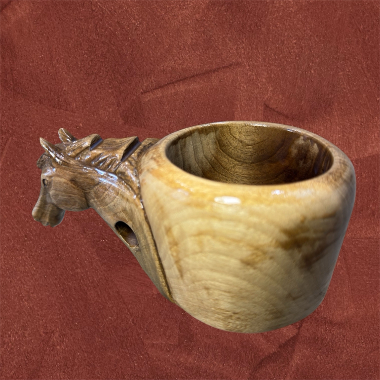 Ahşap El oyması At figür KUKSA.