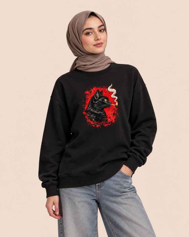 BLACK CAT — Premium Oversize Sweatshirt