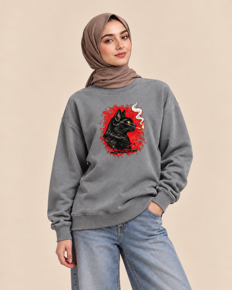 BLACK CAT — Premium Oversize Sweatshirt