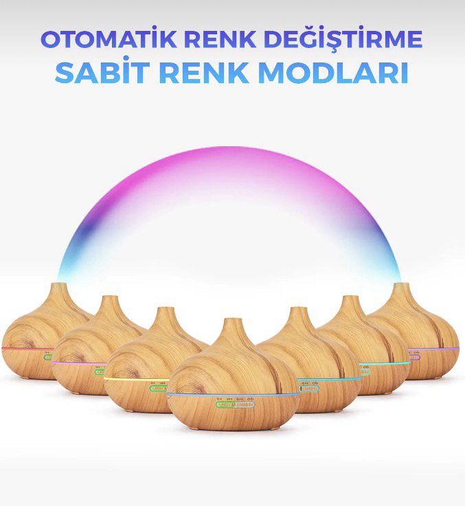 Büyük 550 Ml Hava Nemlendirici Ultrasonik Oda Nemlendirici Işıklı Zamanlayıcılı
