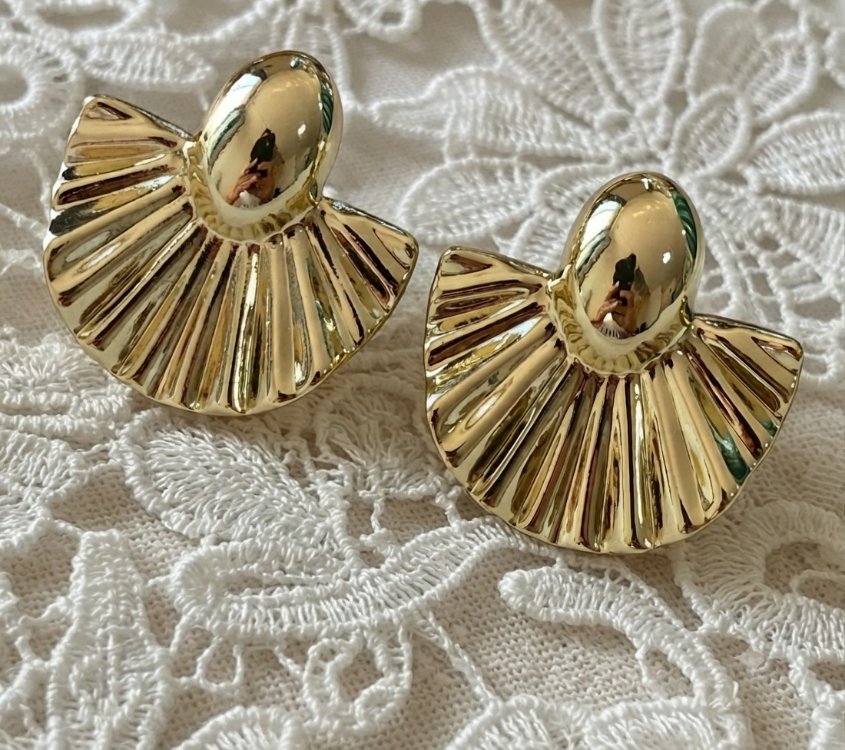 Xupink VIP 14K Vintage Yelpaze Küpe