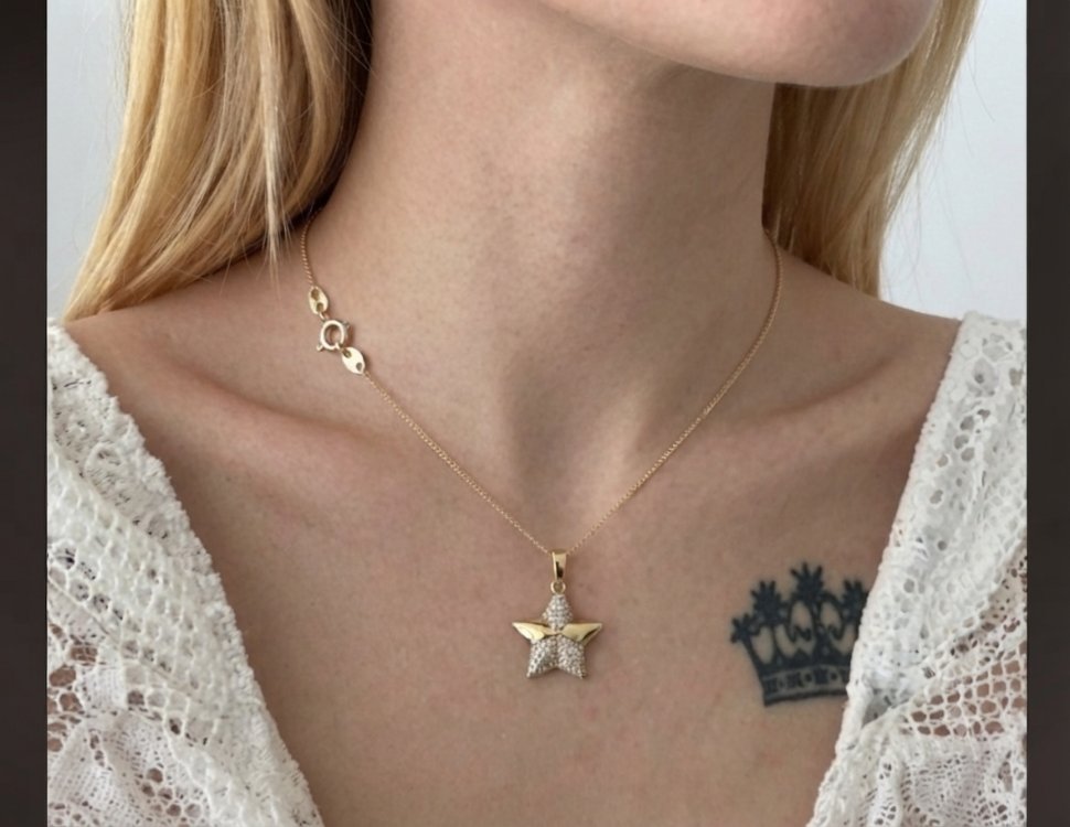 Xupink Vip 14K Taşlı Yıldız Kolye