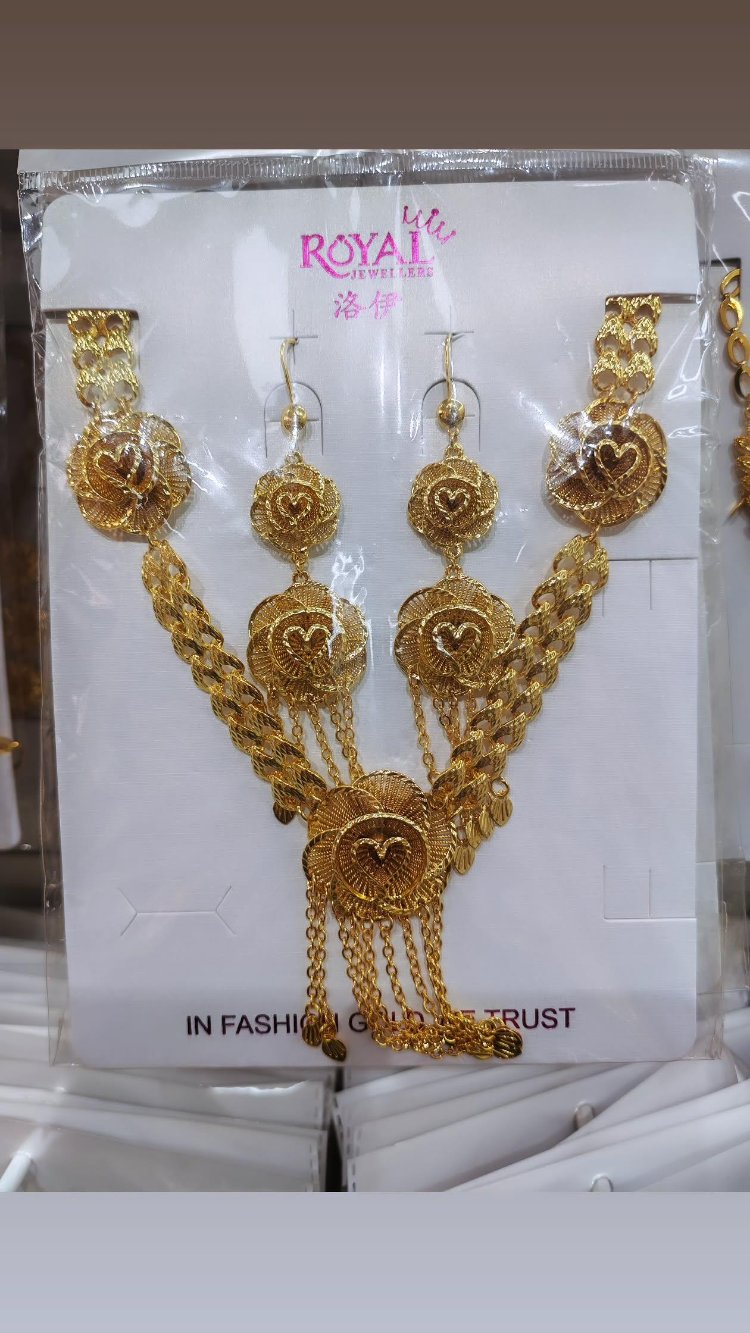 Altınkaplama Gül Kolye Set