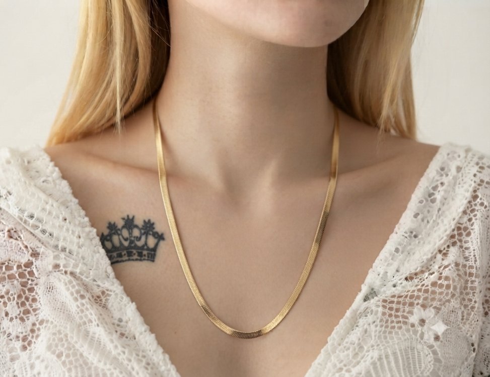 Xupink Vip 14 K Italyan Yassı Kolye 