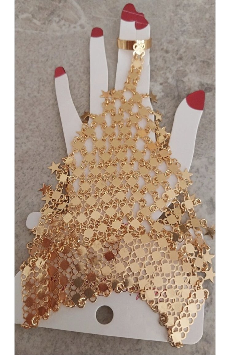 Pullu ve Yıldız Detaylı Gold Şahmaran