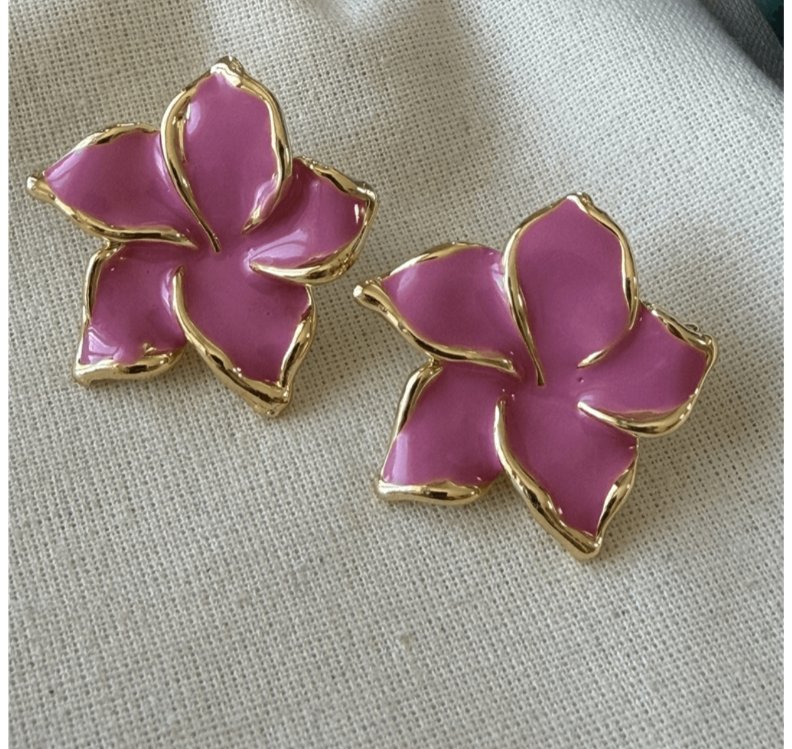Fuşya Minelli Mini Küpe 
