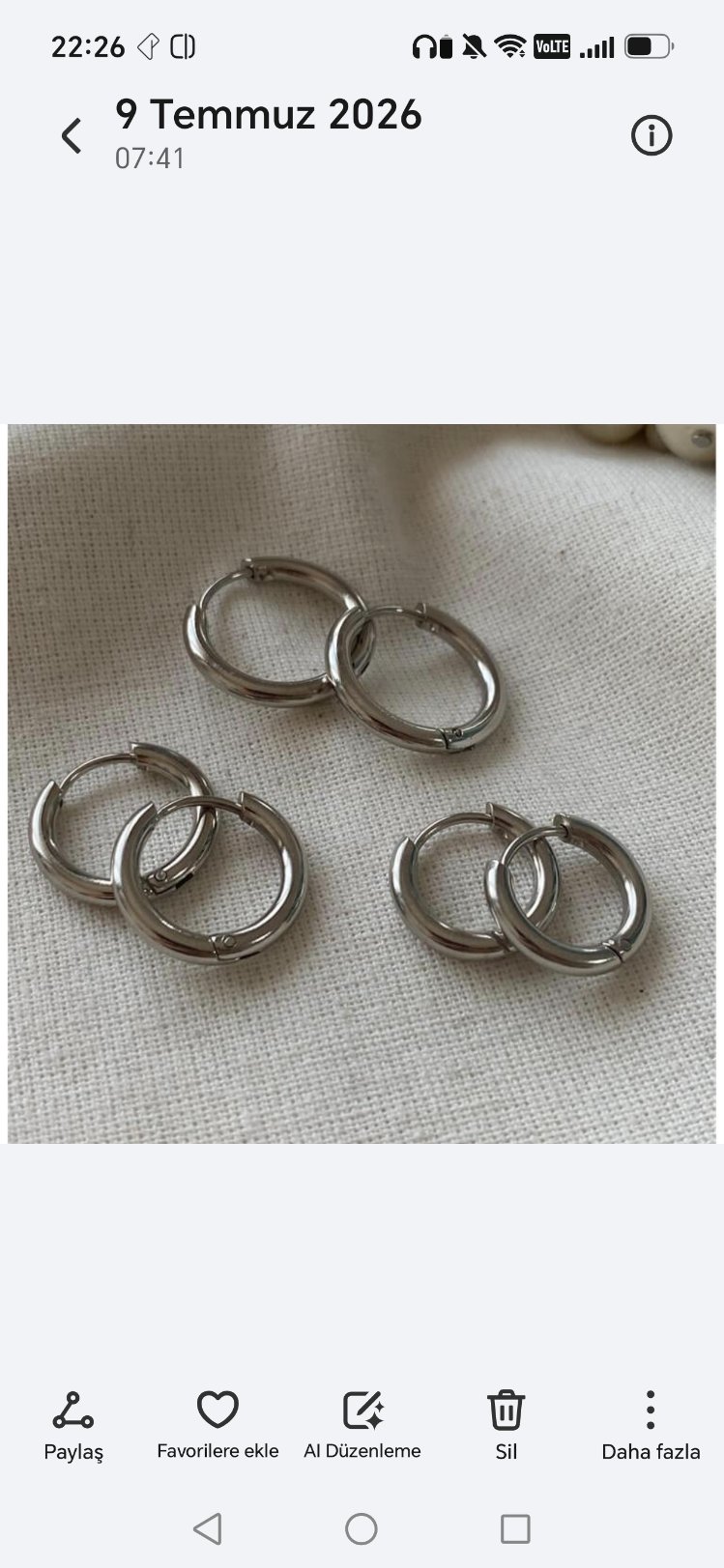 Çelik Silver Küpe