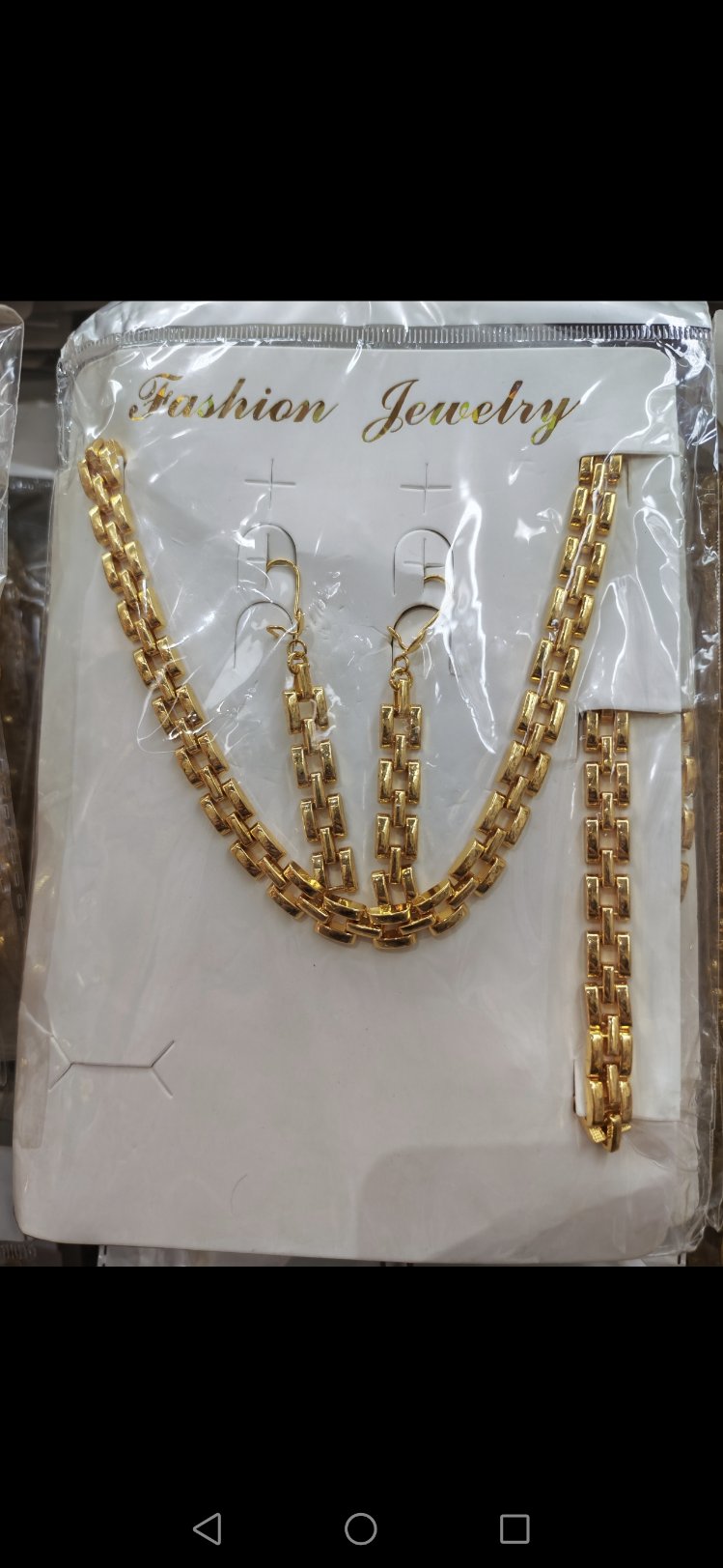 Altın kaplama 22 ayar zincir set 