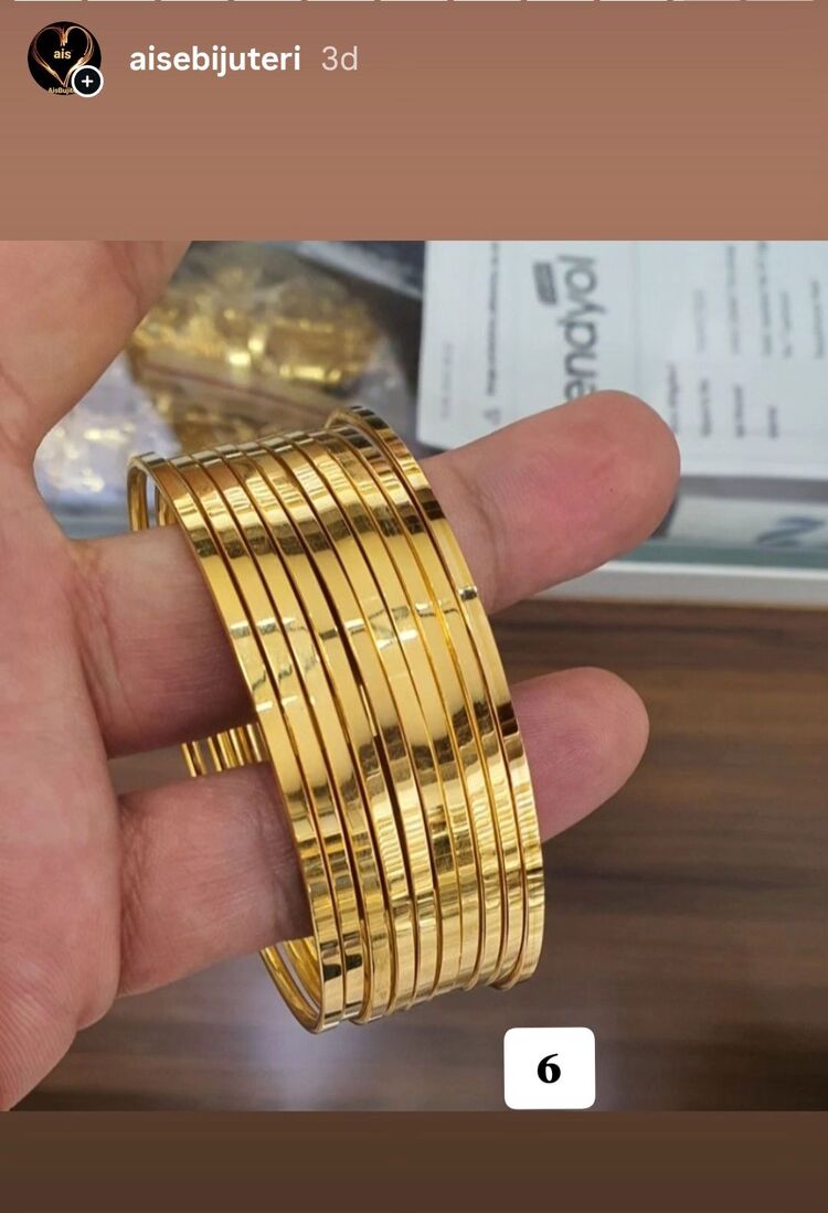 22Ayar Düz Ajda Bilezik