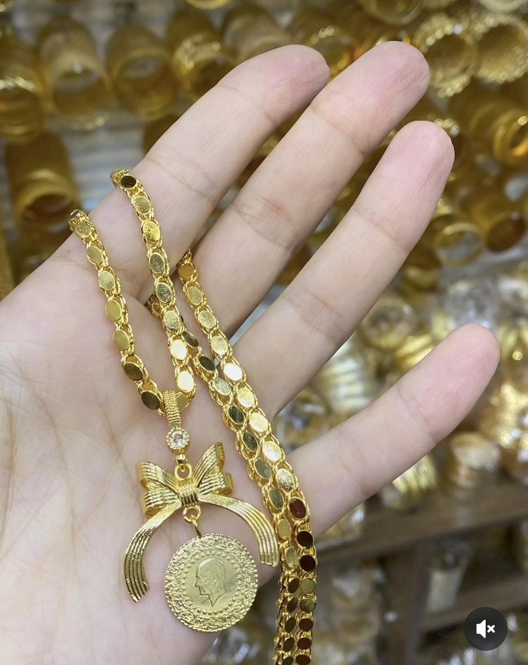 22Ayar Halep pulu Fiyonklu kolye (80cm