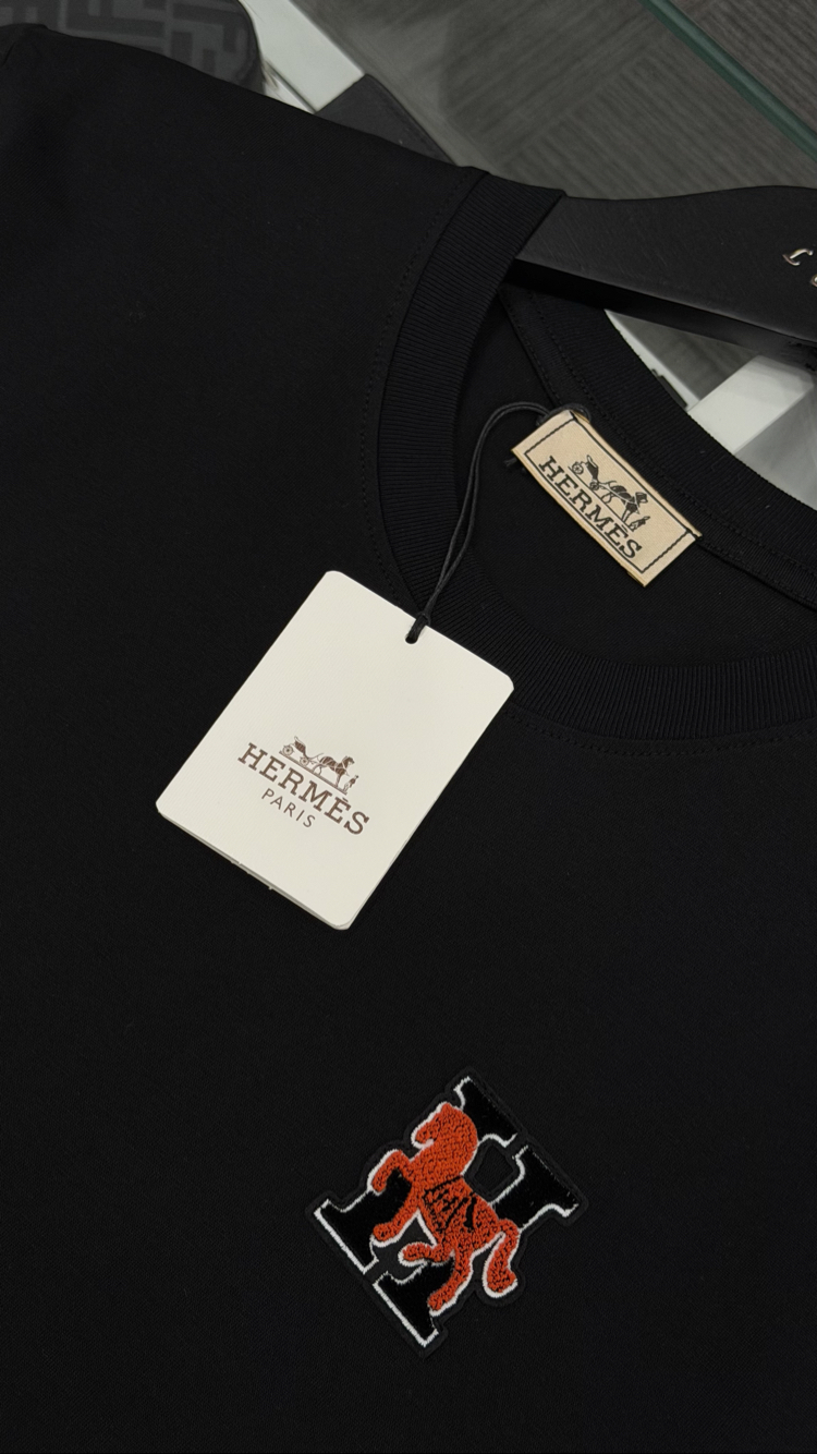Hermes Premium İthal Logo Yeni Sezon Tişört %100 Cotton 